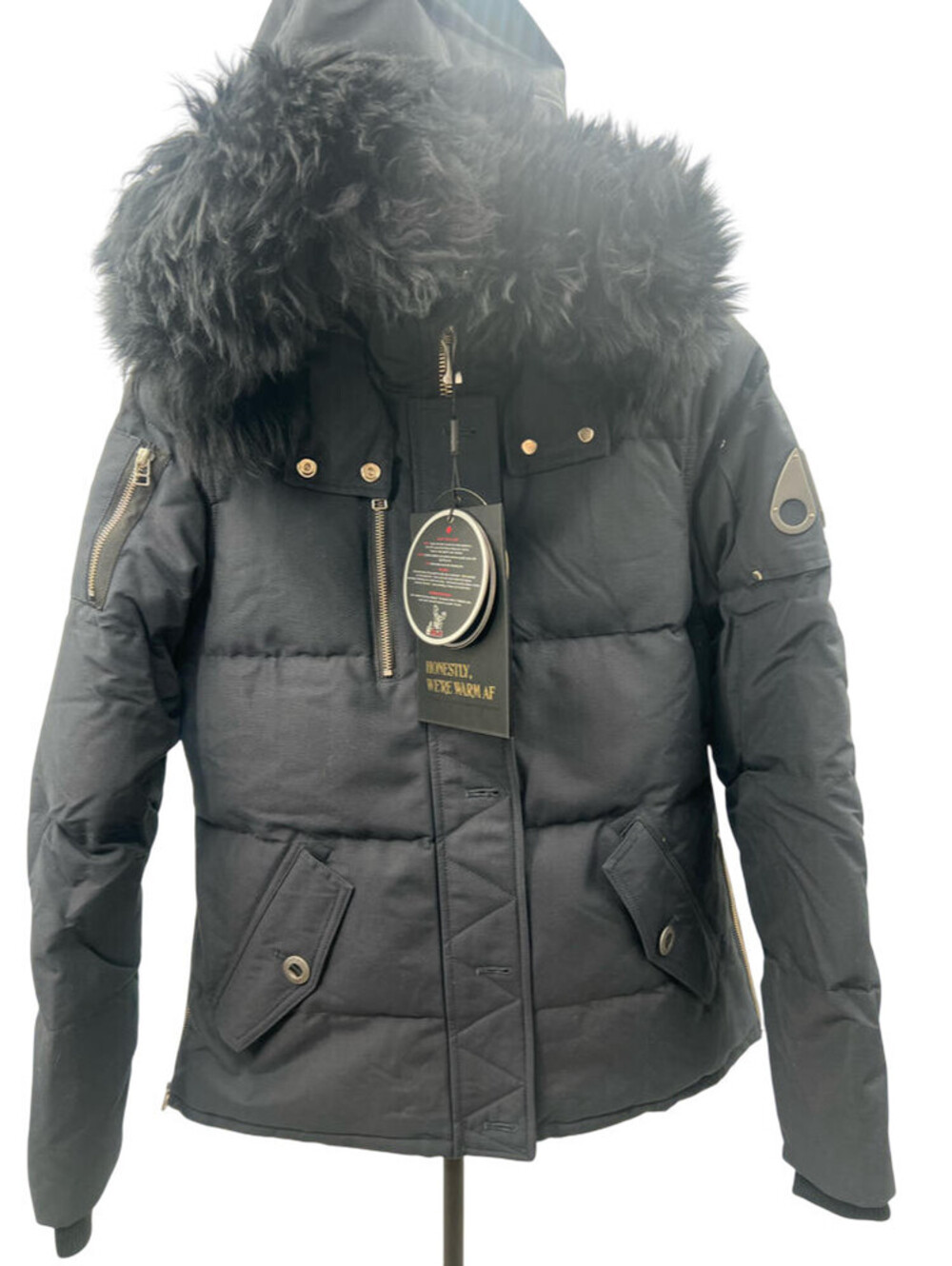 Moose Knuckles 3Q Shearling Jacket navy/Black Women's Size L